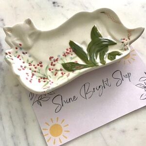 Anthropologie Vanity Tray Fox Floral Trinket Dish Jewelry Tray New In Box